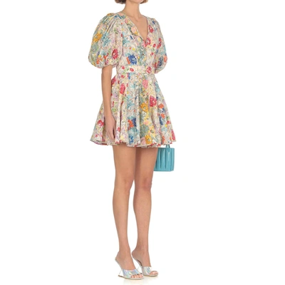 Shop Zimmermann Printed Linen Mini Dress
