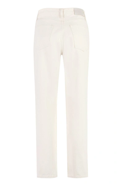 Shop Calvin Klein 5-pocket Straight-leg Jeans In Ecru