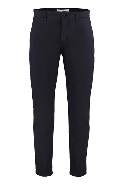 Department Five Department 5 Navy Cotton Chino Trousers In Blue