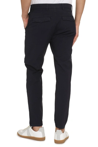 Department Five Department 5 Navy Cotton Chino Trousers In Blue