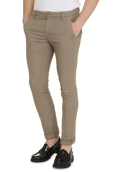 Shop Dondup Cotton Chino Trousers In Turtledove