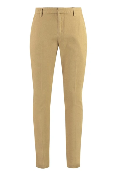 Shop Dondup Gaubert Cotton Chino Trousers In Camel