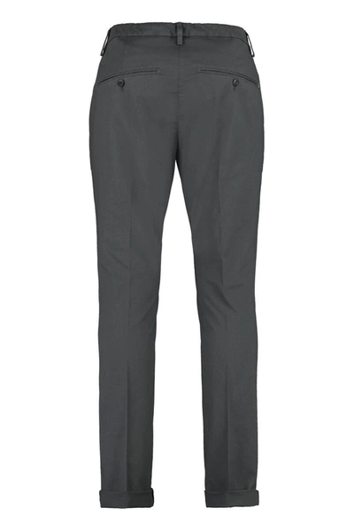 Dondup Cuffed Hem Stretch Cotton Trousers In Grey