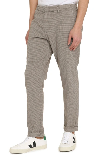 Shop Dondup Joe Prince-of-wales Checked Trousers In Beige