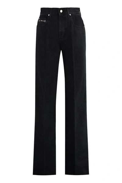 Shop Gucci 5-pocket Straight-leg Jeans In Black