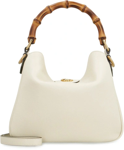 Shop Gucci Diana Leather Shoulder Bag In White