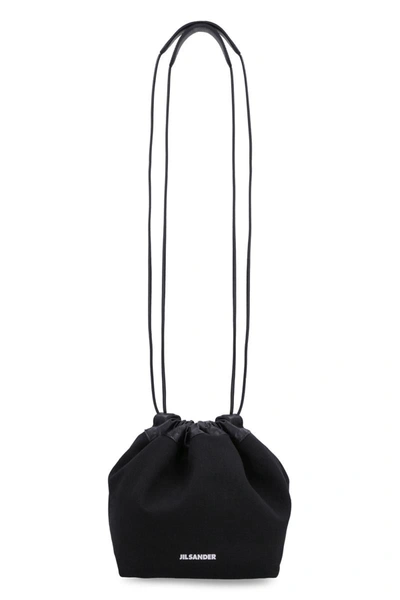 Shop Jil Sander Canvas Bucket Bag In Black