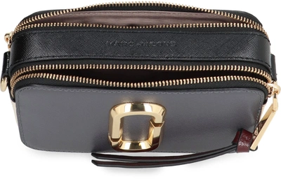 Shop Marc Jacobs The Snapshot Leather Camera Bag In Grey