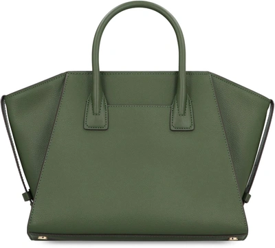 Shop Michael Michael Kors Michael Kors Avril Leather Handbag In Green
