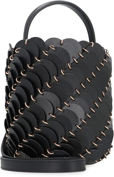 Shop Paco Rabanne Rabanne Paco Bucket Leather Mini Bag In Black