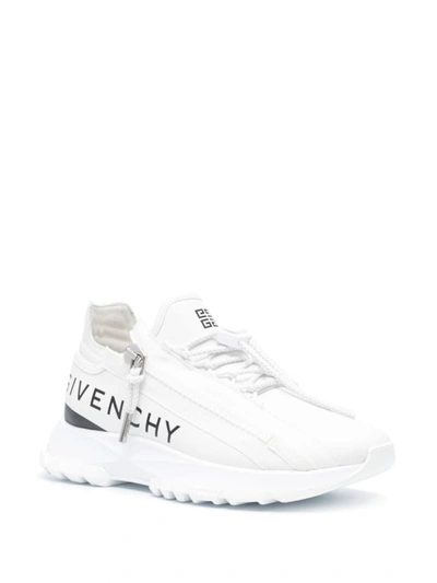Shop Givenchy Spectre Zip Leather Sneakers In White