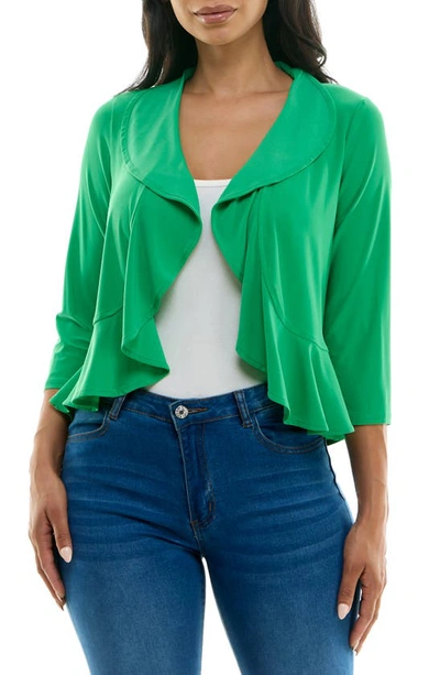 Shop Nina Leonard Ruffle Bolero In Bright Green