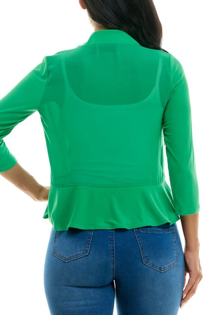 Nina Leonard Ruffle Bolero In Bright Green