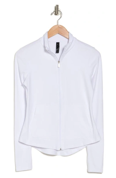 Shop Kyodan Moss Jersey Full Zip Yoga Jacket In White