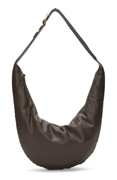 Shop Vince Camuto Clarq Leather Shoulder Bag In Rootbeer