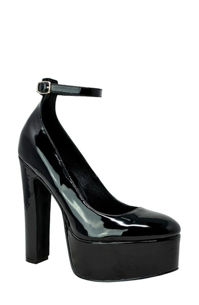 Shop Chase & Chloe Chase And Chloe Rosaline Platform Mary Jane Pump In Black Patent