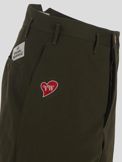 Shop Vivienne Westwood Cropped Cruise Trousers In Militarygreen