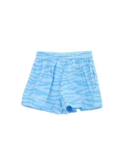 Shop Ganni Shorts In Ethereal Blue