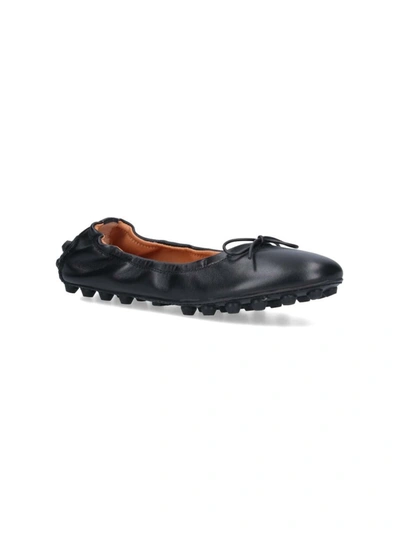 Tod's Gommino Bubble Leather Ballet Flats In Black