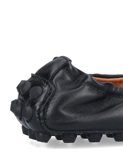 Tod's Gommino Bubble Leather Ballet Flats In Black