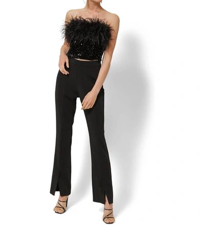 Line And Dot Alexis Split Pant In Black In Black
