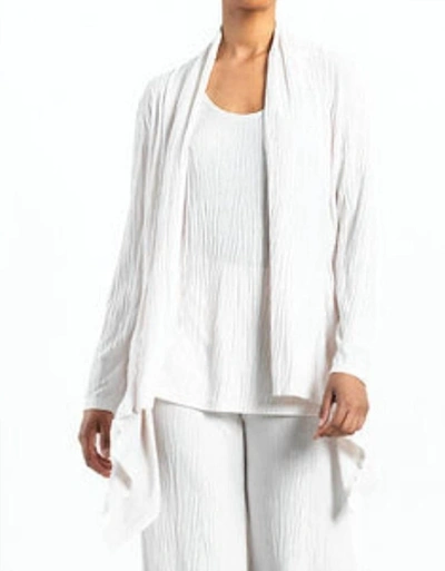 Shop Clara Sunwoo Soft Pleat Knit - Cardigan & Tank Twinset In Cream In White