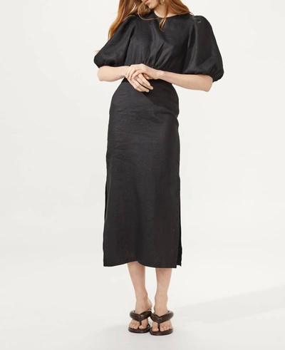 Shop Lanhtropy Ios Linen Dress In Black