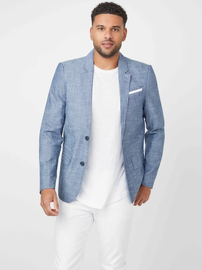 Shop Guess Factory Sanders Chambray Blazer In Blue