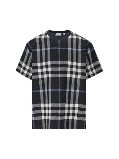 Shop Burberry T-shirts And Polos In White/dc Blue Ip Chk
