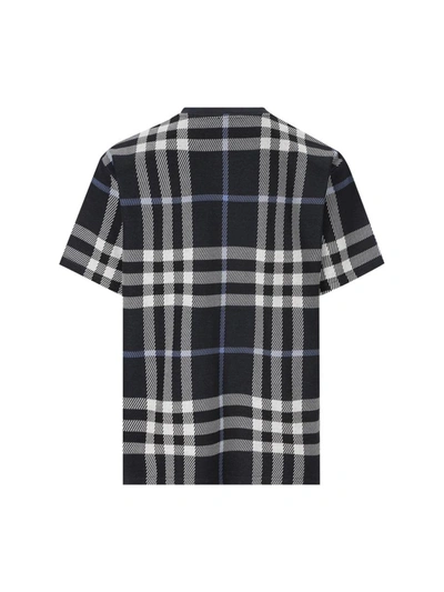 Shop Burberry T-shirts And Polos In White/dc Blue Ip Chk
