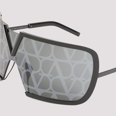 Shop Valentino Romask Monogram Pattern Sunglasses In Black