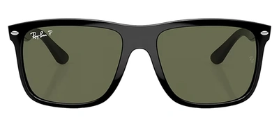 Shop Ray Ban Rb4547 601/58 Square Polarized Sunglasses In Green