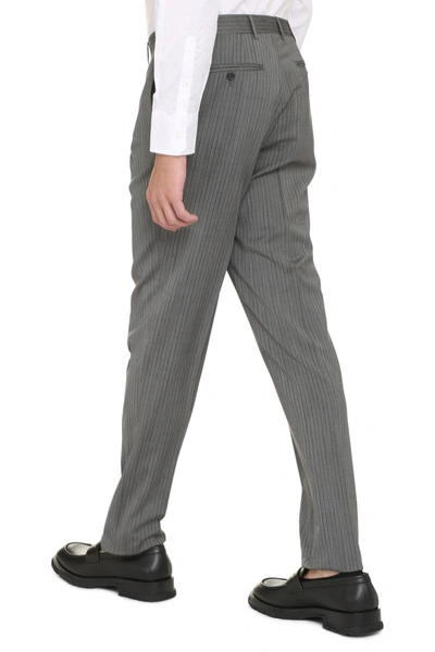 Shop Canali Tailored Wool Trousers In Grey