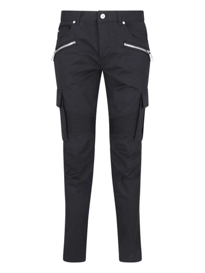 Shop Balmain Trousers In Black