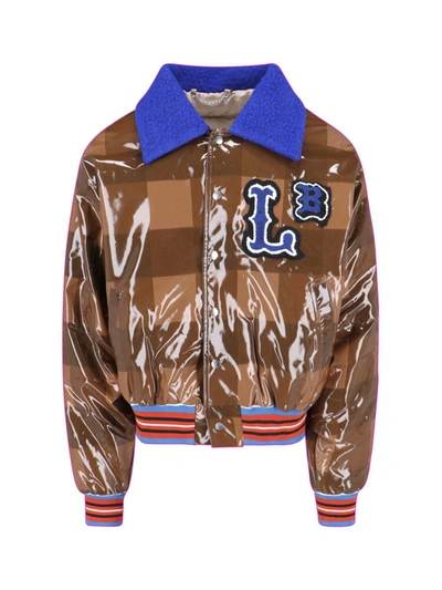 Charles Jeffrey Loverboy 'checked Varsity' Bomber Jacket In Brown