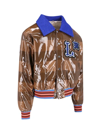 Charles Jeffrey Loverboy 'checked Varsity' Bomber Jacket In Brown