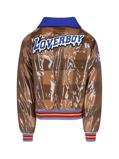 Charles Jeffrey Loverboy 'checked Varsity' Bomber Jacket In Brown