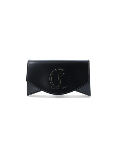 Christian Louboutin Loubi54 Large Leather Crossbody Clutch In Black
