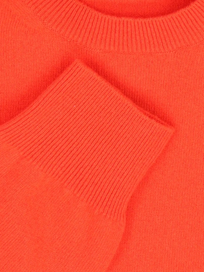Comme Des Garçons Crewneck Sweater With Ribbed Cuffs And Hem In Orange