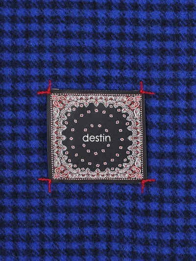 Destin Houndstooth Scarf In Blue