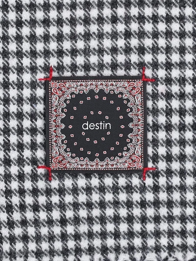 Destin Houndstooth Scarf In Black