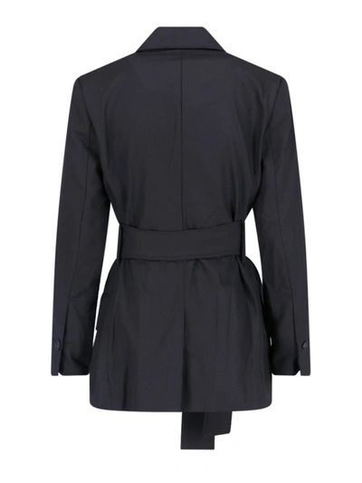Eudon Choi Wool And Cashmere Double Breasted Blazer With Flap Pockets In Black