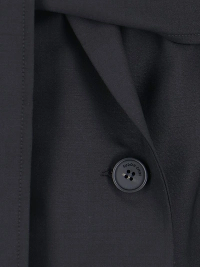 Eudon Choi Wool And Cashmere Double Breasted Blazer With Flap Pockets In Black