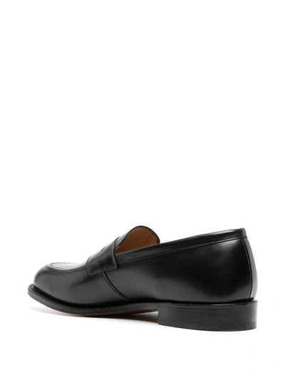 Shop Tricker's Leather Moccasins In Black