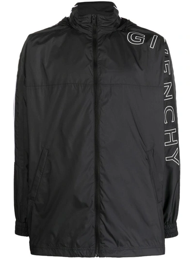 Shop Givenchy Logo Full Zip Sweatshirt In Black