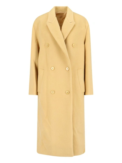 Isabel Marant Coat In Virgin Wool And Cashmere In Yellow