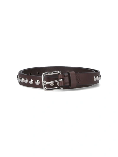 J & M Davidson Studded Belt In Brown