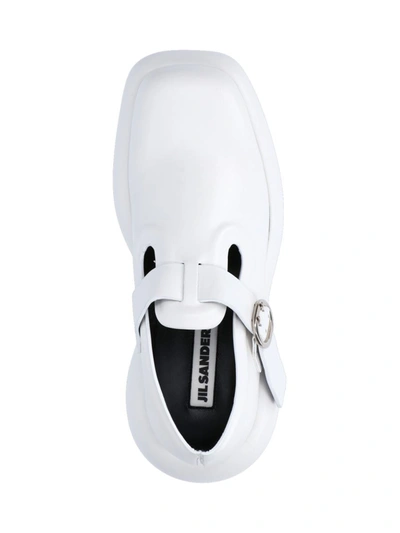 Shop Jil Sander Flat Shoes In White