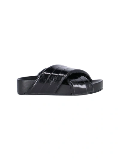 Shop Jil Sander Sandals In Black