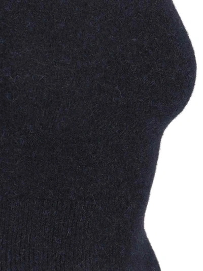Patou High Neck Ribbed Hem Sleeveless Top In Black